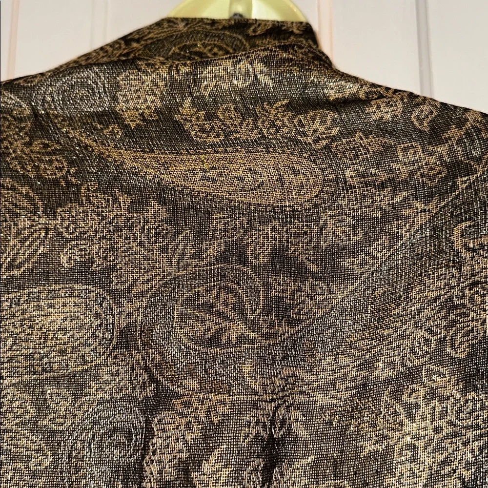 Black, Gold & Silver Paisley Pashmina Type Shawl/Wrap with Fringe‎